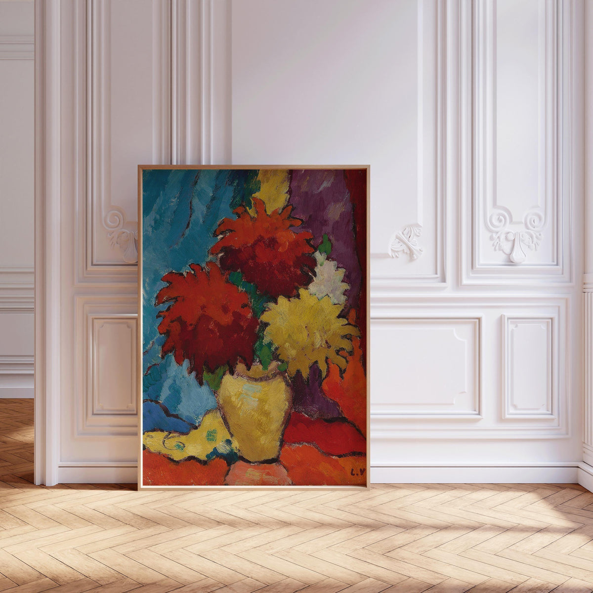 Estampe giclée de Dahlias de Louis Valtat : Art de nature morte fauviste