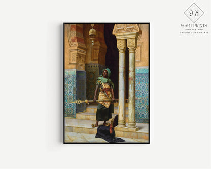 Ludwig Deutsch - The Nubian Guard | Orientalist Fine Art (available handframed or unframed)