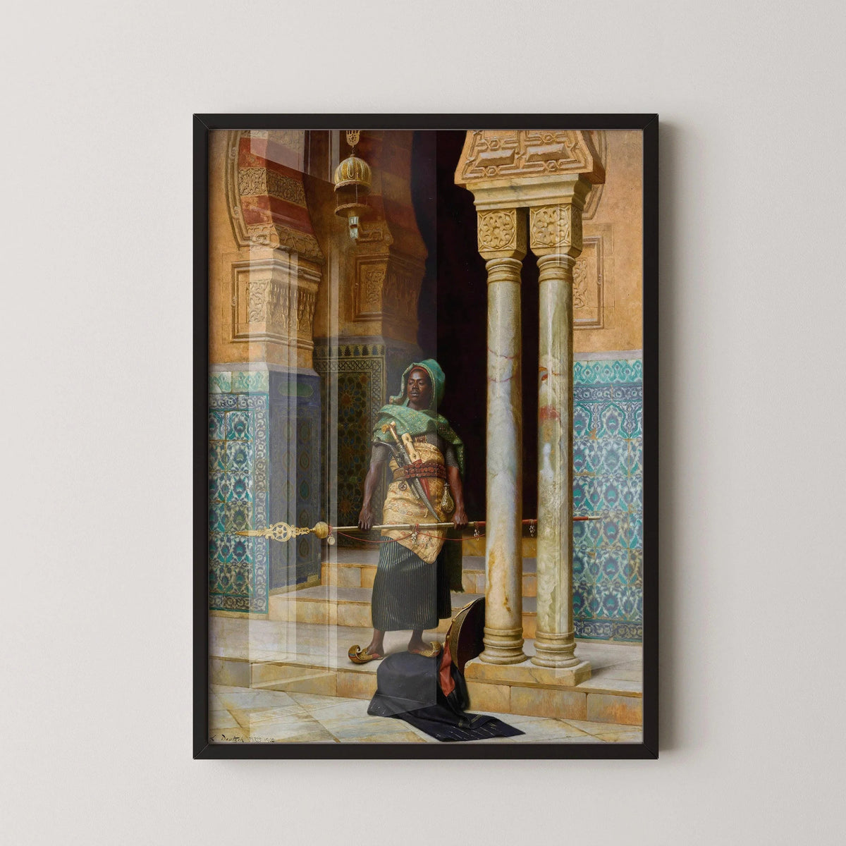 Ludwig Deutsch - The Nubian Guard | Orientalist Fine Art (available handframed or unframed)