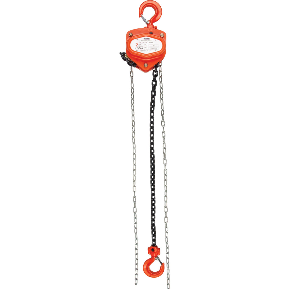 Chain Hoist, 10' Lift, 2000 lbs. (1 tons) Capacity, Alloy Steel Chain