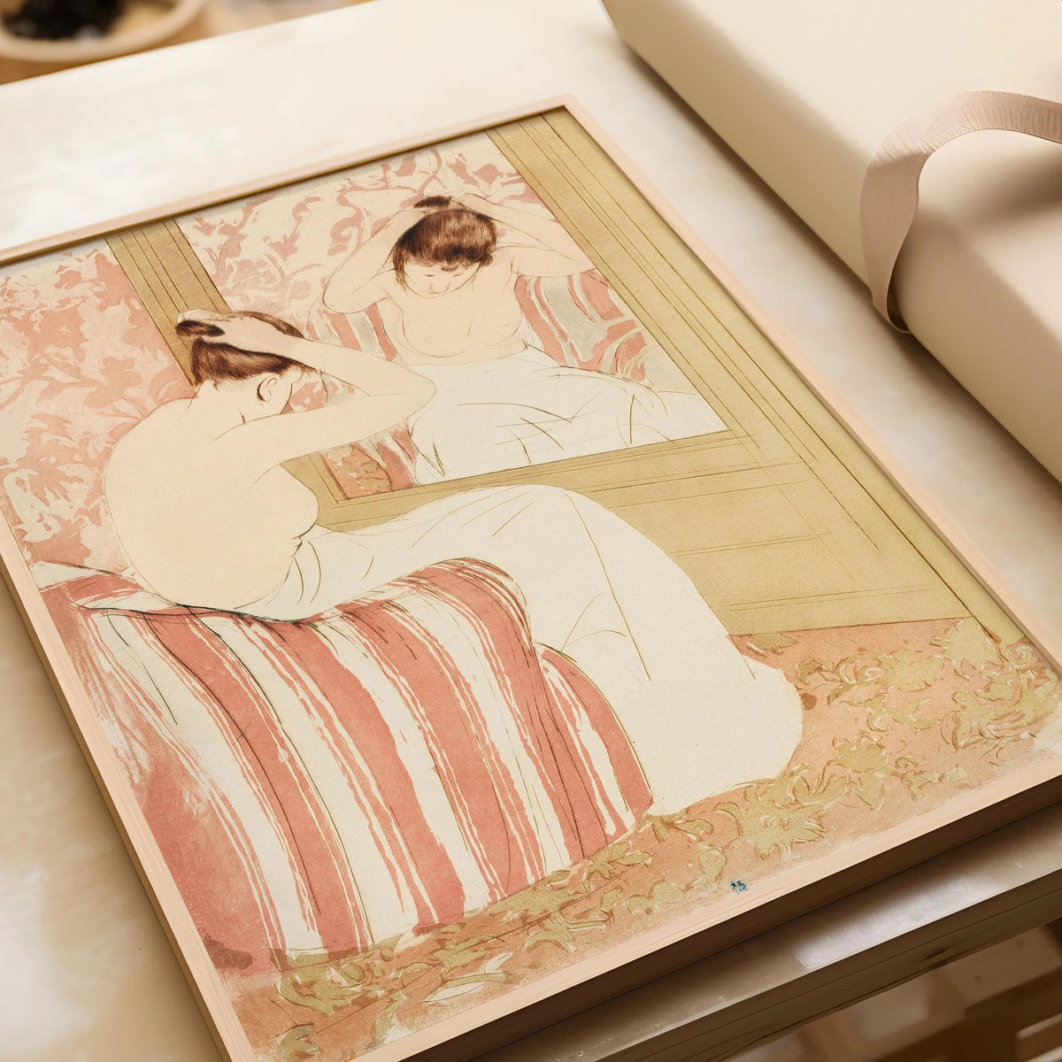 Mary Cassatt - La Coiffure | Famous Impressionist Art (available handframed or unframed)