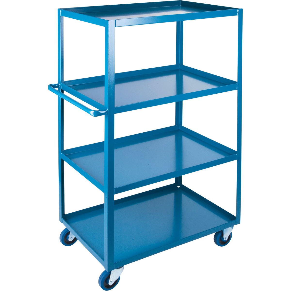 Chariots de rangement robustes, 4 niveaux, 61 cm (24 po) l x 155 cm (61 po) H x 130 cm (51 po) P, capacité de 544 kg (1 200 lb)