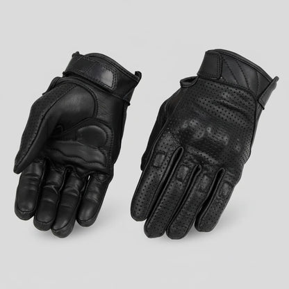 Open Road Men's Perforated Armored Leather Motorcycle Gloves