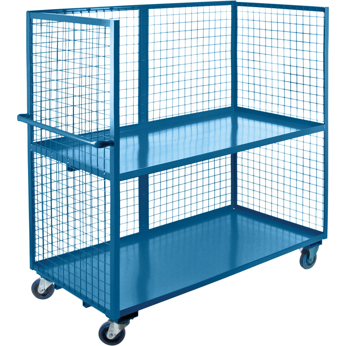 Chariot utilitaire en treillis métallique, acier, 50,8 cm x 160 cm x 190,5 cm, capacité 544 kg