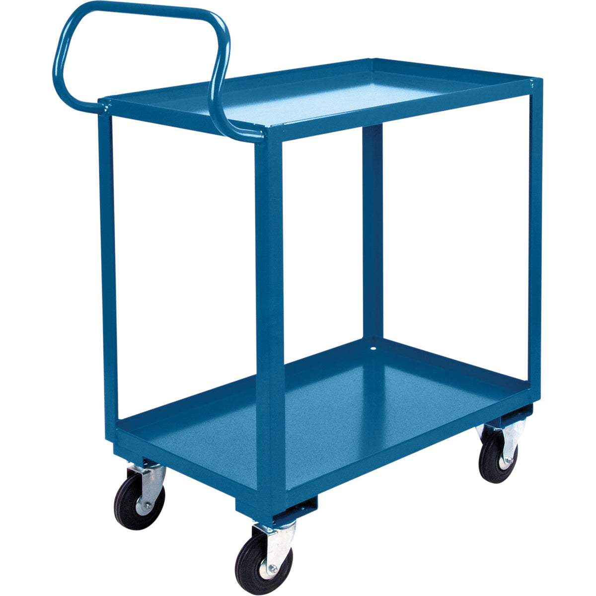 Chariot à étagères ergonomique, capacité de 800 lb, acier, 50,8 cm (20") L x 94 cm (37") H x 81,3 cm (32") P, rebord relevé