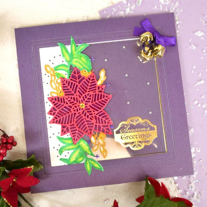 Guirlande de poinsettias - Contour en pierre de lune