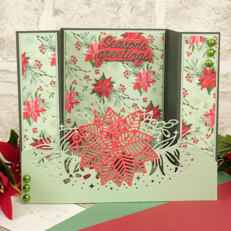 Guirlande de poinsettias - Contour en pierre de lune