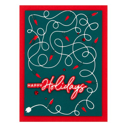 Plaque et matrices A Merry Little Christmas Sentiments Glimmer Hot Foil de la collection De-Light-Ful Christmas par Yana Smakula