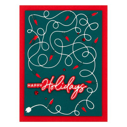 Plaque et matrices A Merry Little Christmas Sentiments Glimmer Hot Foil de la collection De-Light-Ful Christmas par Yana Smakula