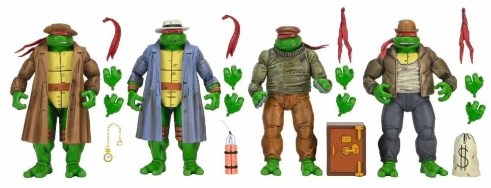 Figurines articulées pack de 4 Tortues Ninja: Gangster Turtles (Mirage Comics)