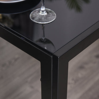 Zaya 5-Piece Rectangular Glass Dining Set for Small Spaces-Black
