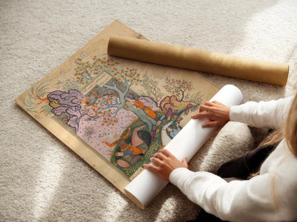 Shahnama Giclee Print: Persian Miniature Art, Firdausi Epic Poem (Framed Available)