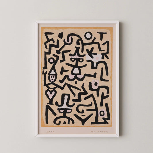 Paul Klee - Comedian's Handbill | Neutral Beige Modern Abstract Art (available handframed or unframed)