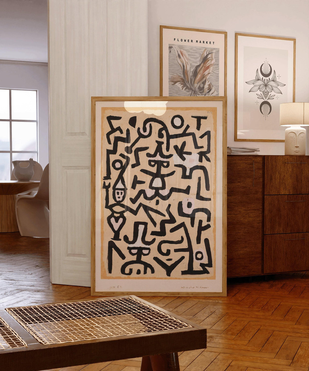 Paul Klee - Comedian's Handbill | Neutral Beige Modern Abstract Art (available handframed or unframed)