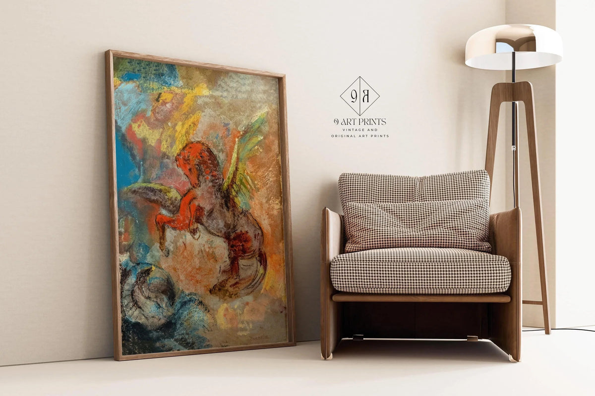 Odilon Redon Pegasus and Hydra Giclee Print: Symbolist Fine Art, Framed or Unframed