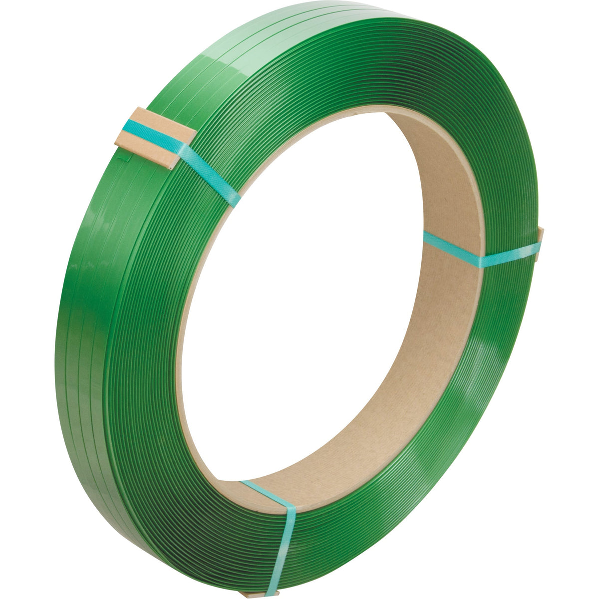 Feuillard, polyester, 1/2 po l. x 3380 pi L, vert, manuel