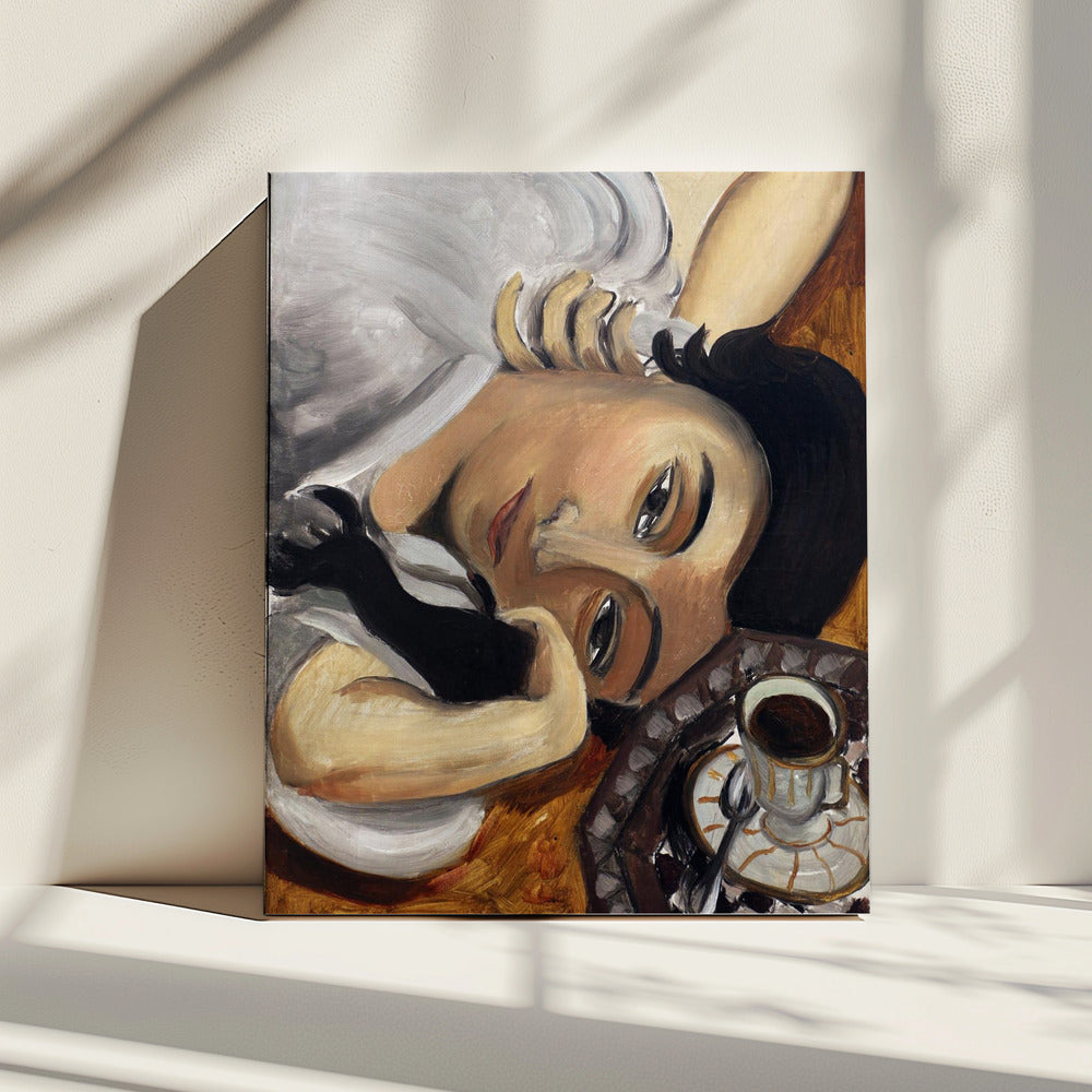 Wall art Lorette Con Una Tazza Di Caffe 1916
