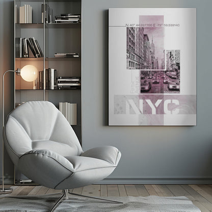 Art mural Affiche Art NYC Cinquième Avenue Circulation | marbre rose