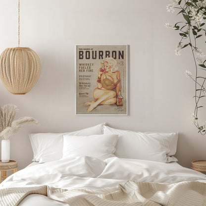 Décoration Murale Bébés du Bourbon Vol 3 Fille Pin-up Vintage Sexy Buvant du Whisky