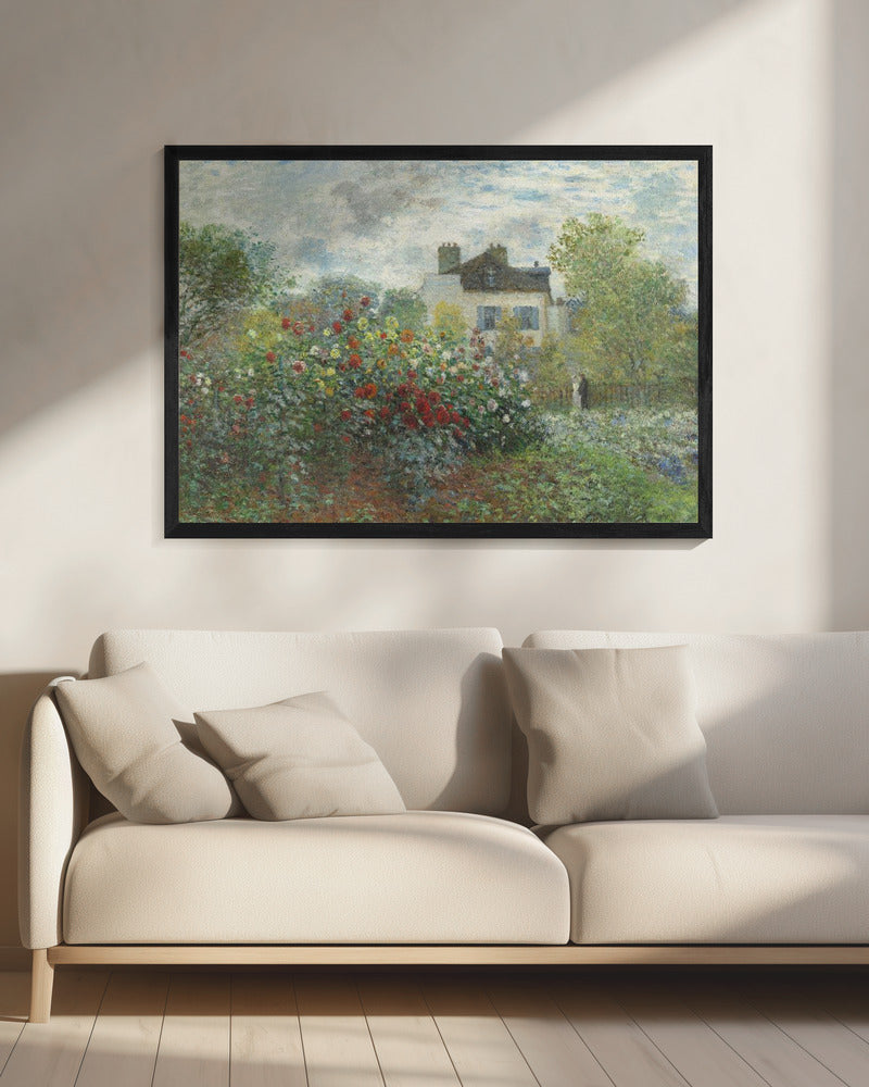Le jardin de l'artiste à Argenteuil, un coin du jardin avec des dahlias (1873)