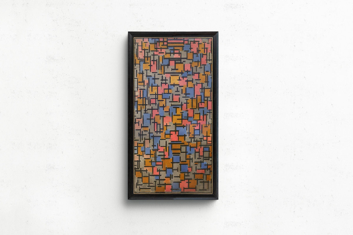 Piet Mondrian Composition (1916) Art Print: Vintage Mid-Century Modern Giclee Print (2x1)