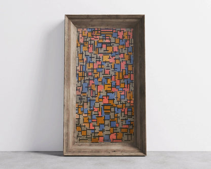Piet Mondrian Composition (1916) Art Print: Vintage Mid-Century Modern Giclee Print (2x1)