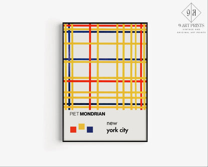 Piet Mondrian New York City Art Print: Mid-Century Modern Giclee