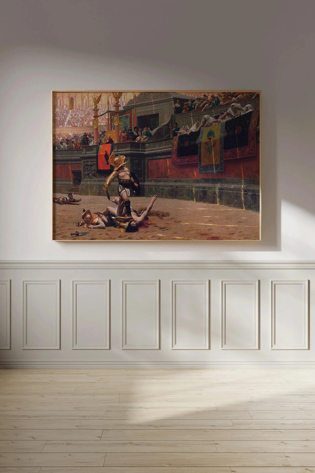 Gladiator Painting: Jean-L√©on G√©r√¥me, Epic Roman Battle Scene (Framed or Unframed)