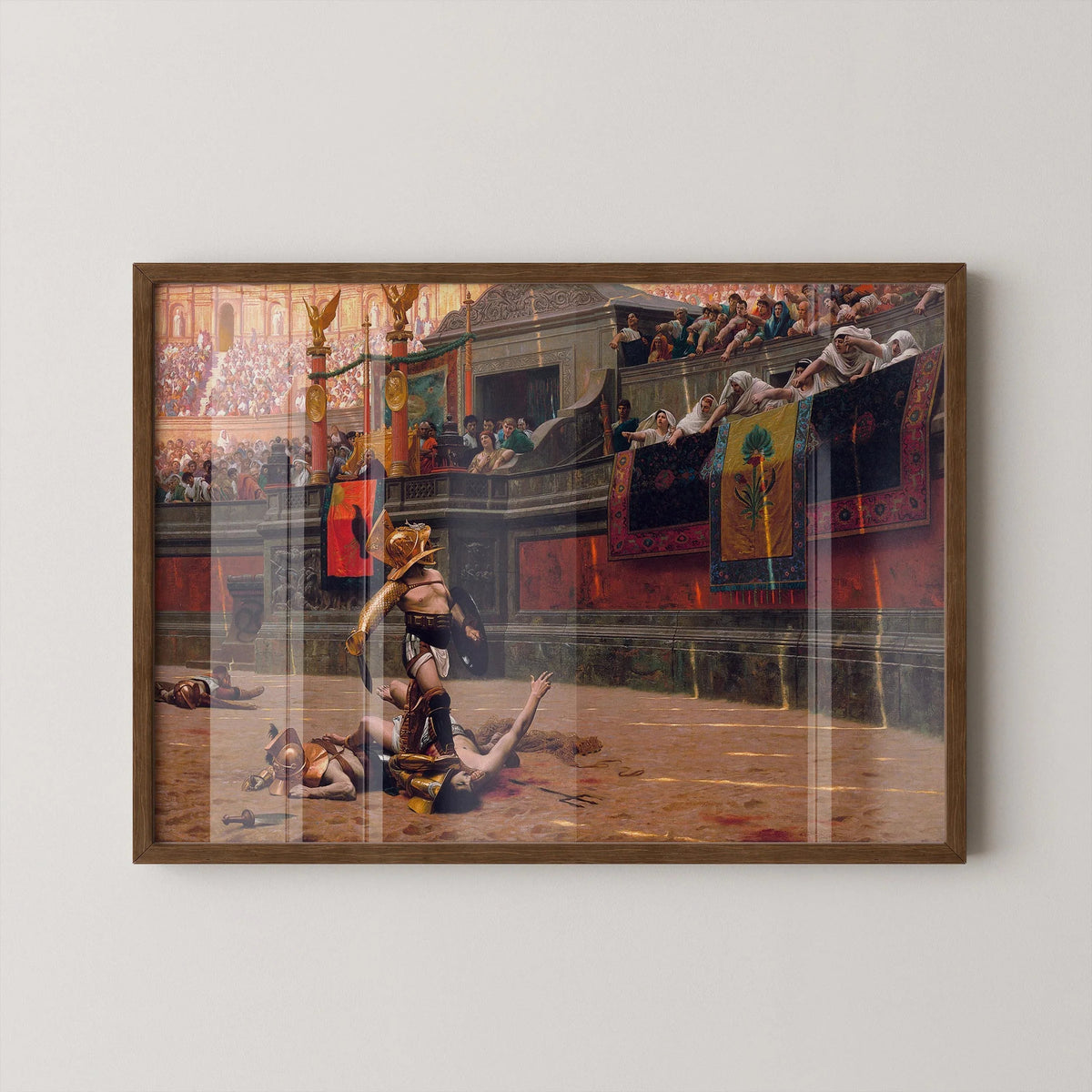 Gladiator Painting: Jean-L√©on G√©r√¥me, Epic Roman Battle Scene (Framed or Unframed)