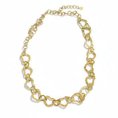 Collier Cœurs Entrelacés - Acier Inoxydable Doré