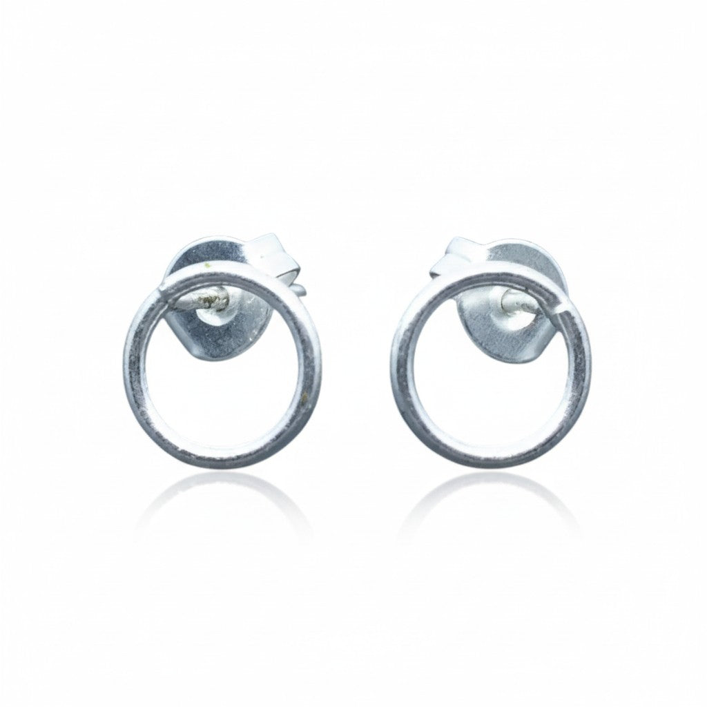 Boucles d'oreilles clous en plaqué argent cercle ouvert