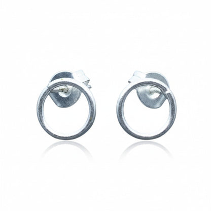 Boucles d'oreilles clous en plaqué argent cercle ouvert