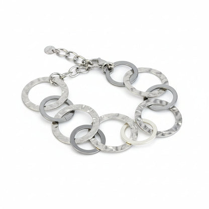 Bracelet Cercles Entrelacés - Acier Inoxydable Gris