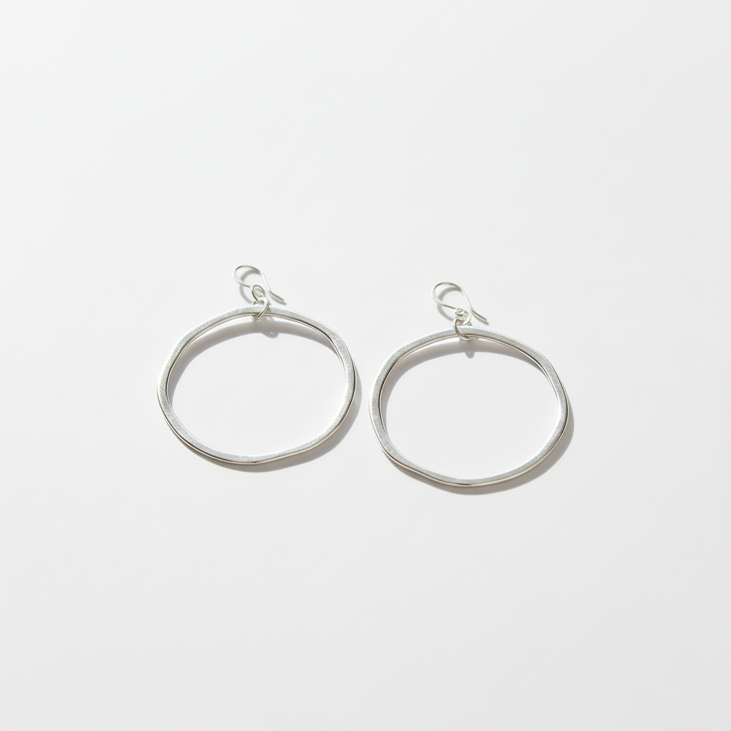 Hoop Earrings In Silver Plate