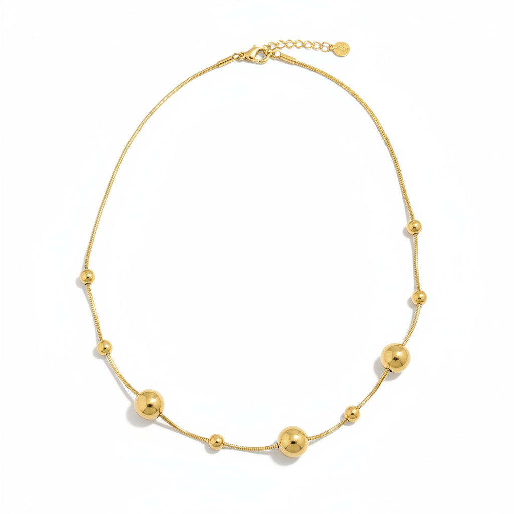 Multi Ball Necklace - Gold Stainless Steel