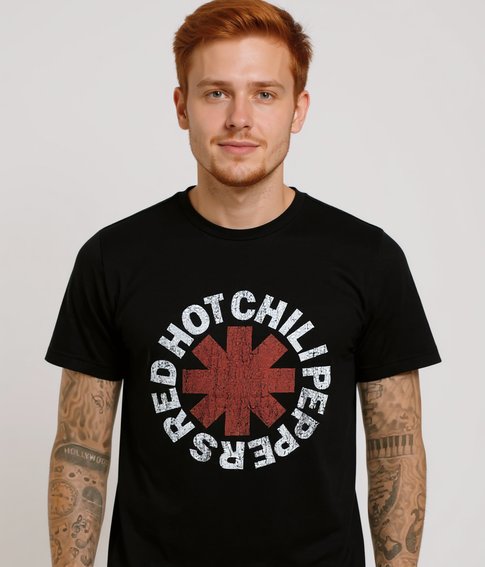T-shirt Red Hot Chili Peppers avec Astérisque Effet Vieilli