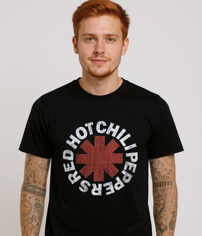 T-shirt Red Hot Chili Peppers avec Astérisque Effet Vieilli