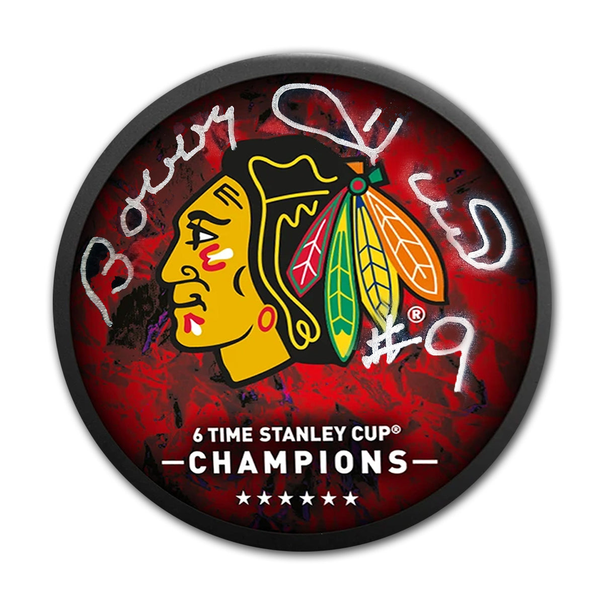 Bobby Hull Signed Blackhawks Puck 6-Time Stanley Cup