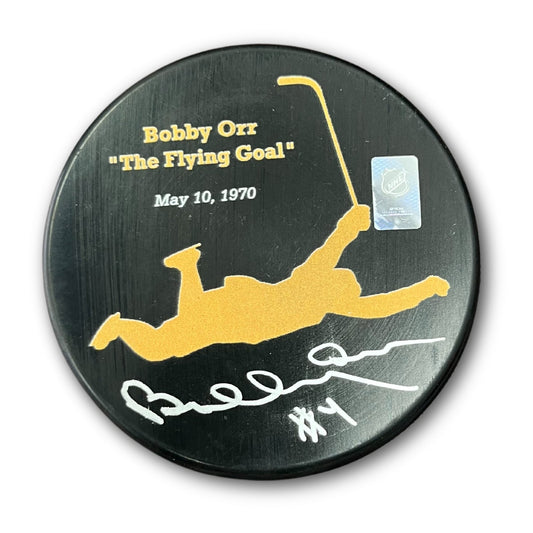 Bobby Orr Signed “The Flying Goal” 1970 Puck
