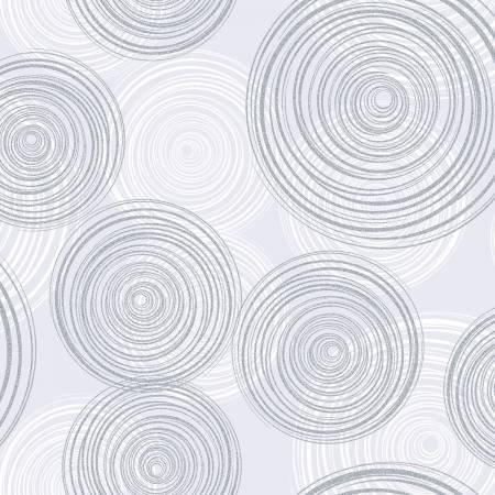 Hoffman Fabrics - Pleine Lune - Anneaux Blancs avec Métallique Q4414H-3S