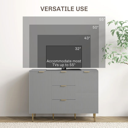 Ellis Modern Kitchen Buffet/Hallway Cabinet with 3 Drawers-Grey