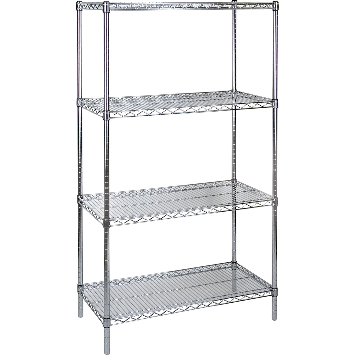 Tablettes grillagées chromées pour usage intensif