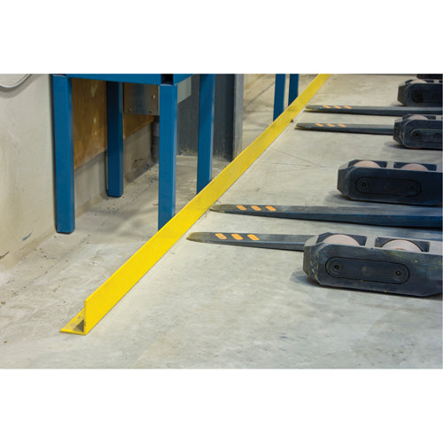 Floor Angle Guard Rails, Steel, 120" L x 5" H, Yellow
