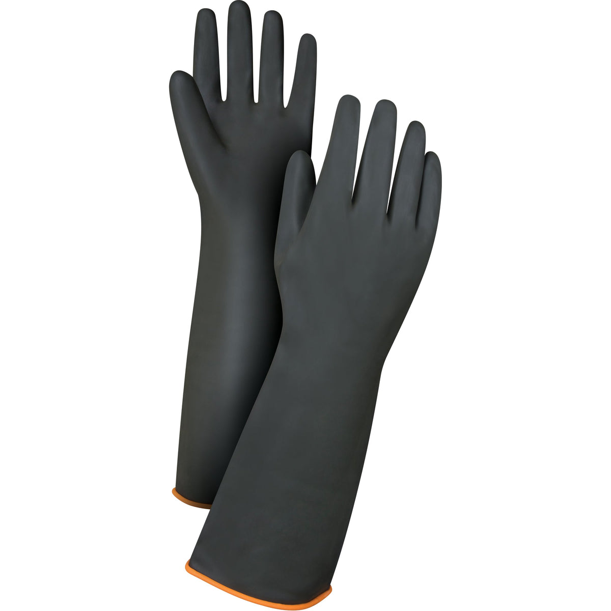 Gants pour produits chimiques lourds, Taille Grand/9, 45,7 cm L, Latex de caoutchouc, 0,76 mm