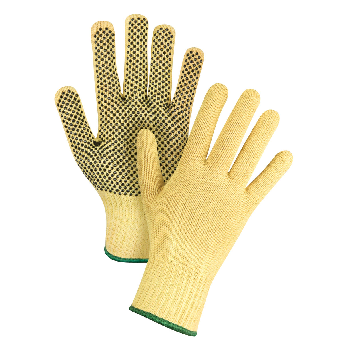 Gants tricotés sans couture pointillés, taille M/8, jauge 7, revêtement PVC, coque Kevlar®, ASTM ANSI niveau A2/EN 388 niveau 3