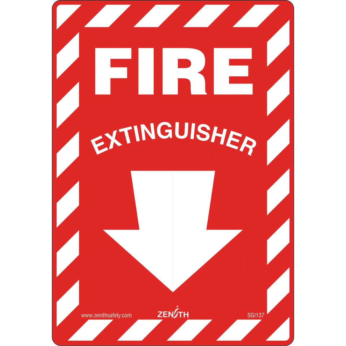 Panneau de sécurité pour extincteur, 25 x 18 cm, vinyle, anglais avec pictogramme