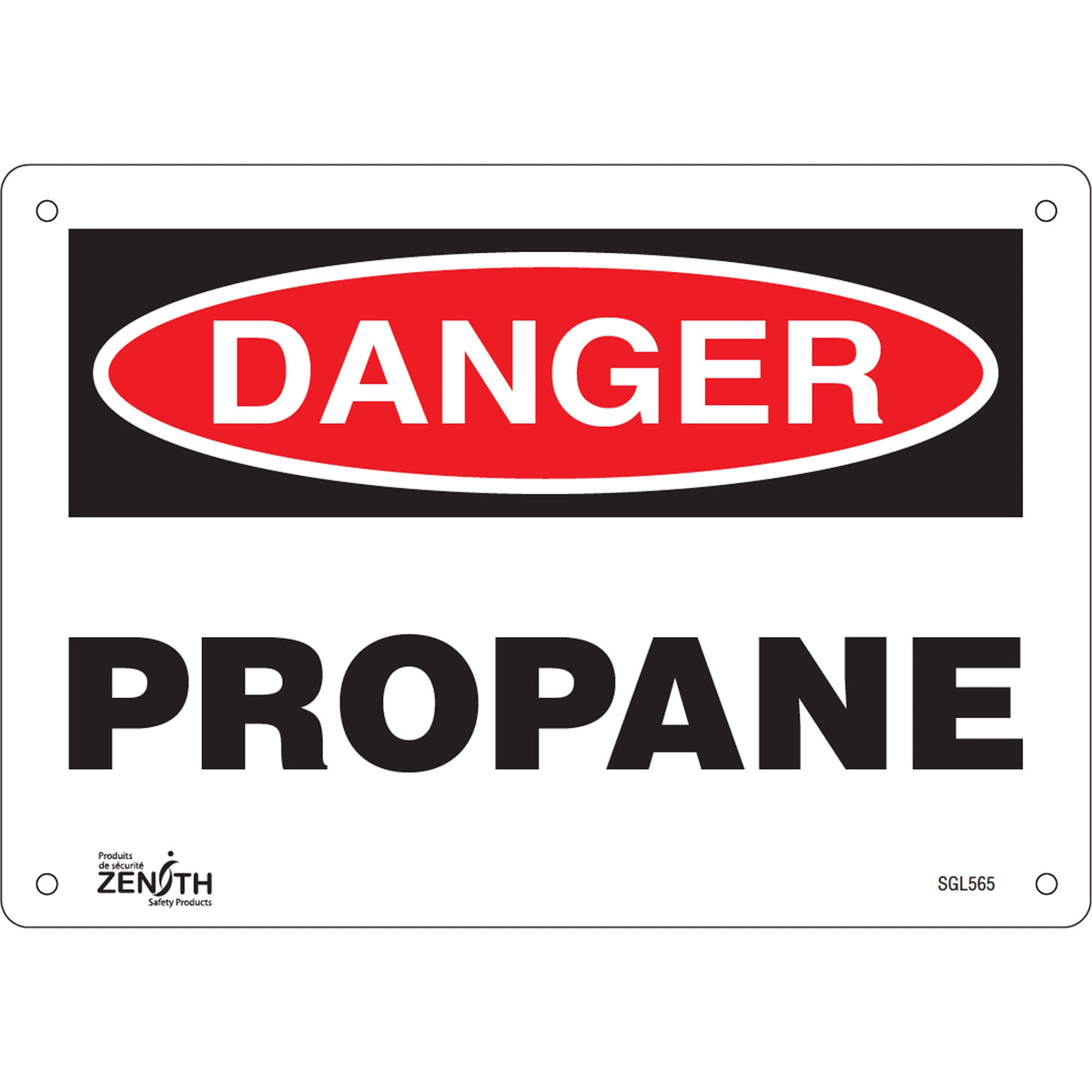 Panneau « Propane », 7" x 10", aluminium, anglais