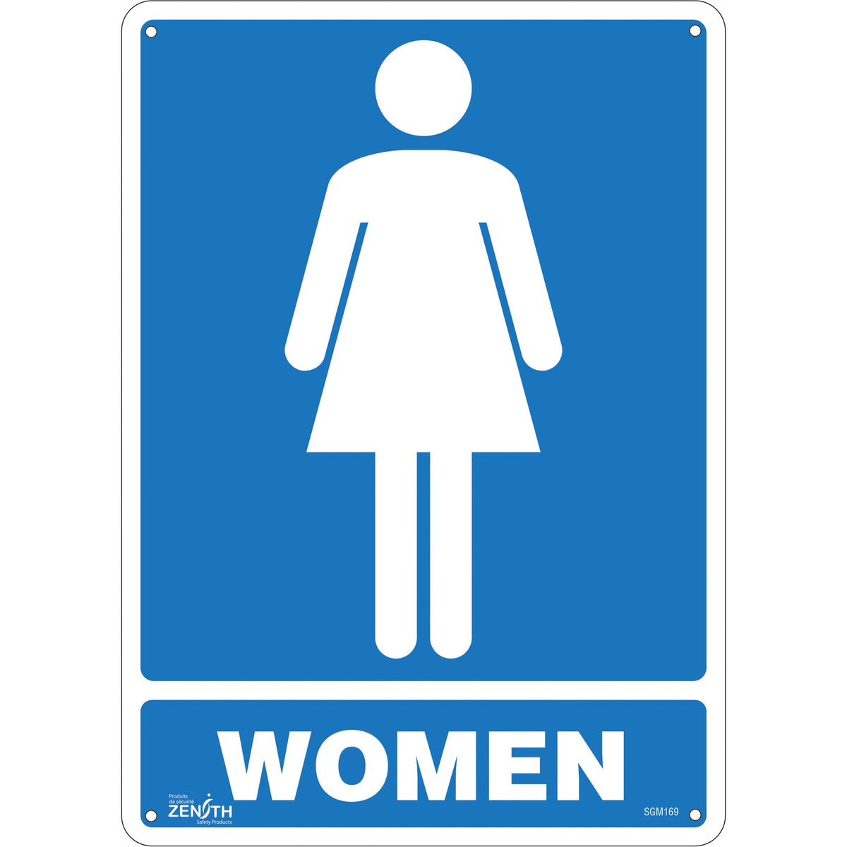 Panneau "Femmes", 35,5 cm x 25,4 cm, Plastique, Anglais avec pictogramme