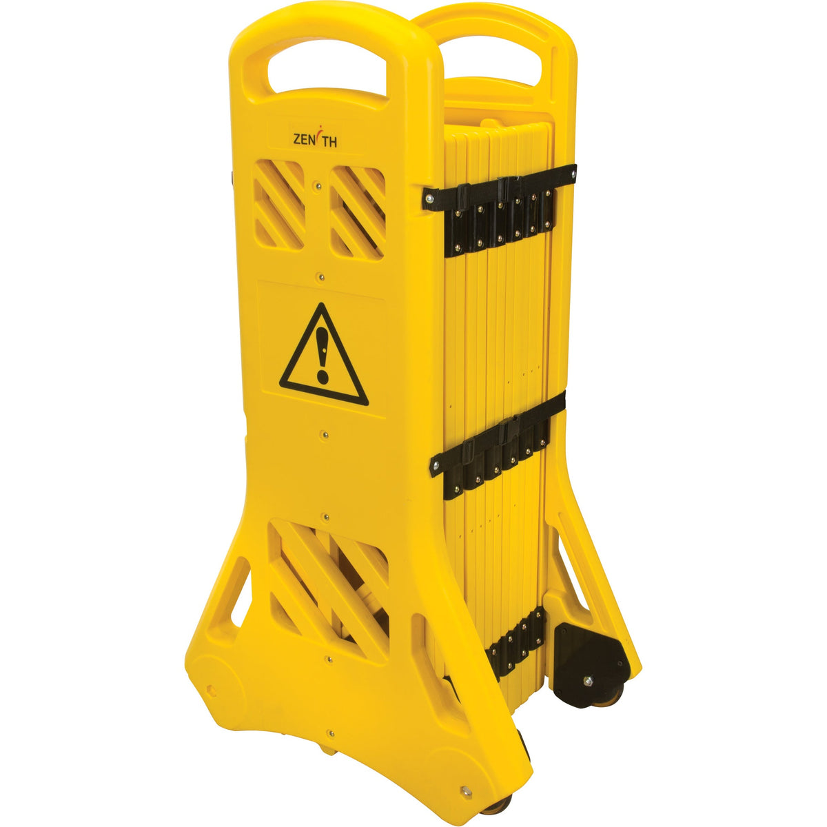 Barrière mobile portative, 101,6 cm H x 3,96 m L, jaune