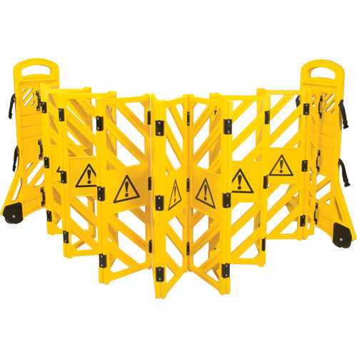 Barrière mobile portative, 101,6 cm H x 3,96 m L, jaune